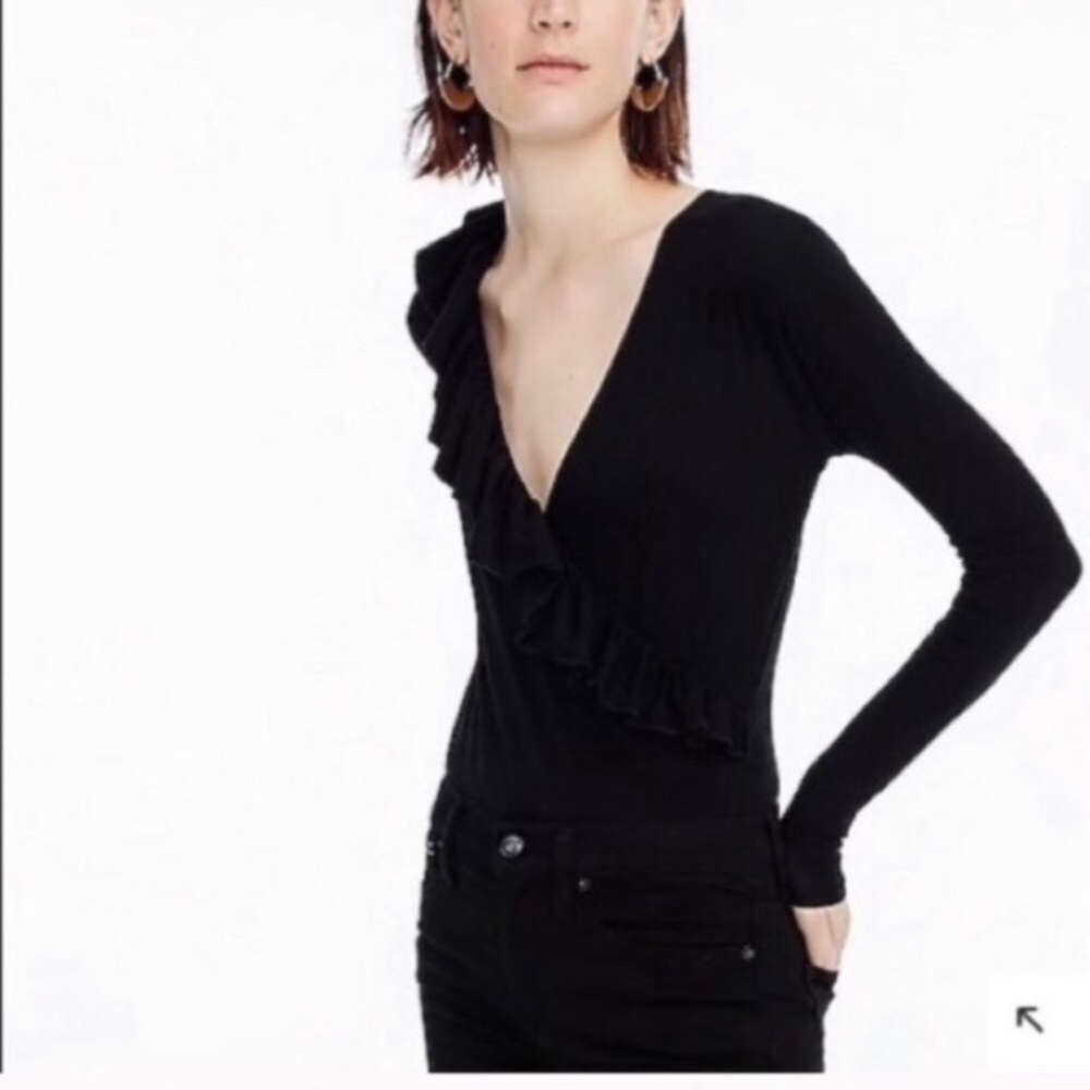 J.Crew Ruffle Front Bodysuit
Color black